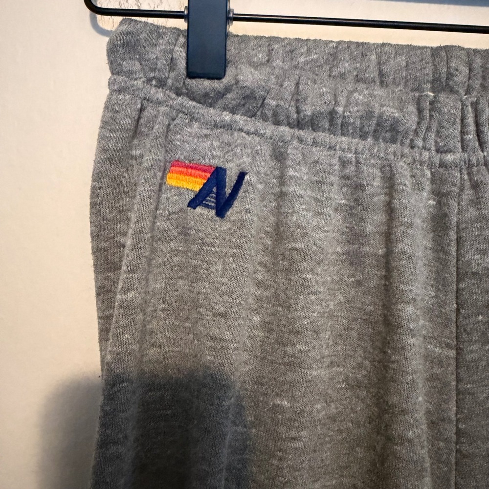 Aviator Nation 5 Stripe Sweatpants heather grey XS loungewear athleisure casual - Picture 3 of 6